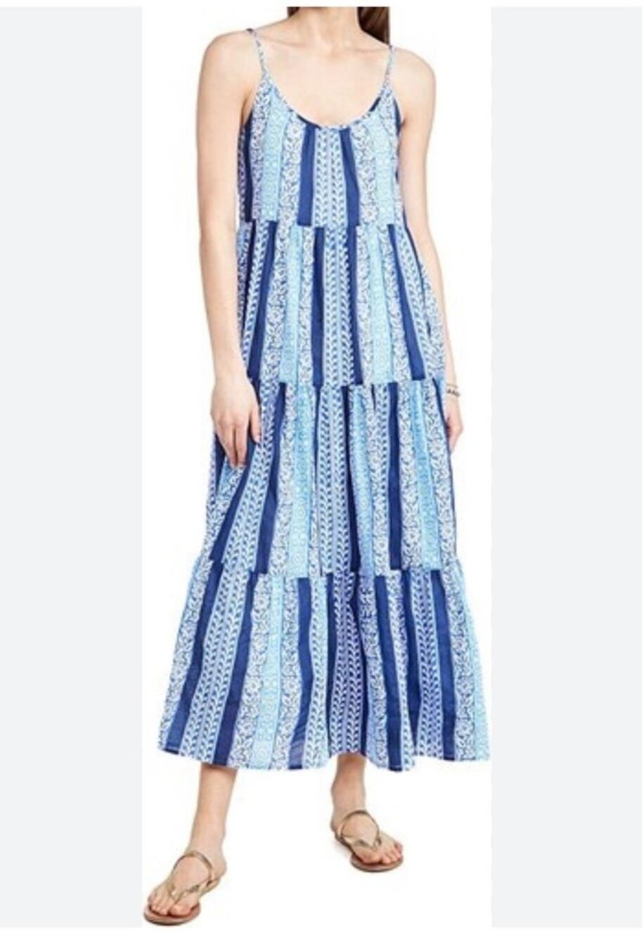 Anthropologie X Roller Rabbit Barre Dakota Tiered Maxi Dress Size Medium